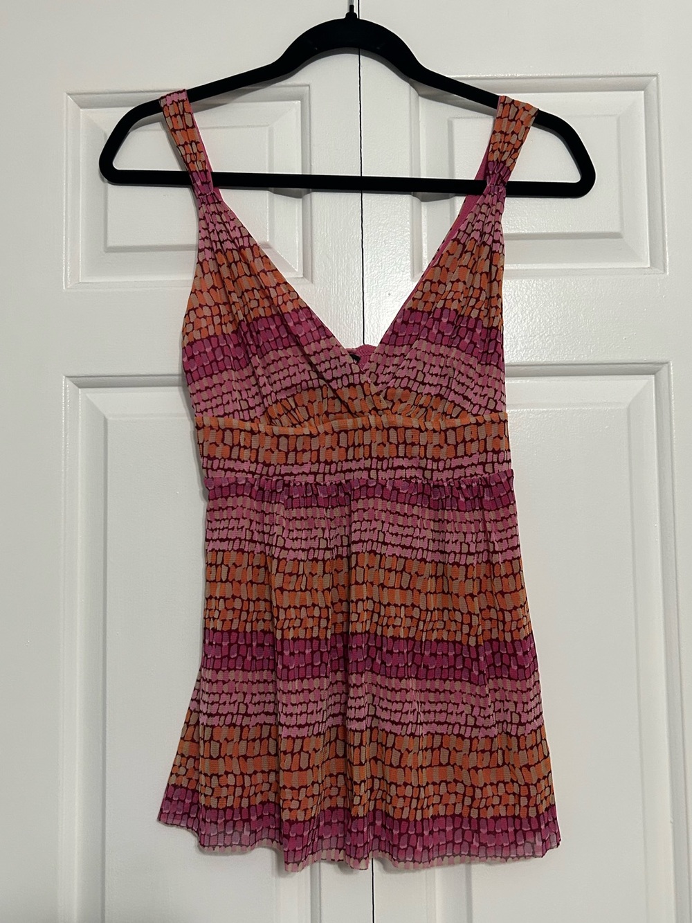 Vintage Y2K New York & Company Pink & Orange Tank Top Made in Taiwan R.O.C.